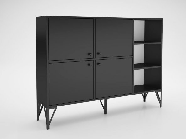 Woodn Love Zeta 140 Cm Metal Ayaklı Konsol - Siyah / Siyah - 2