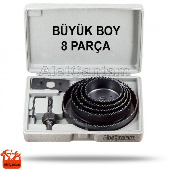 Aletçantam Matkap Ahşap Panç Seti Sunta Delik Açma Takımı Büyük Boy 8 Parça 64 - 127 MM Arası 5 Testere - 2
