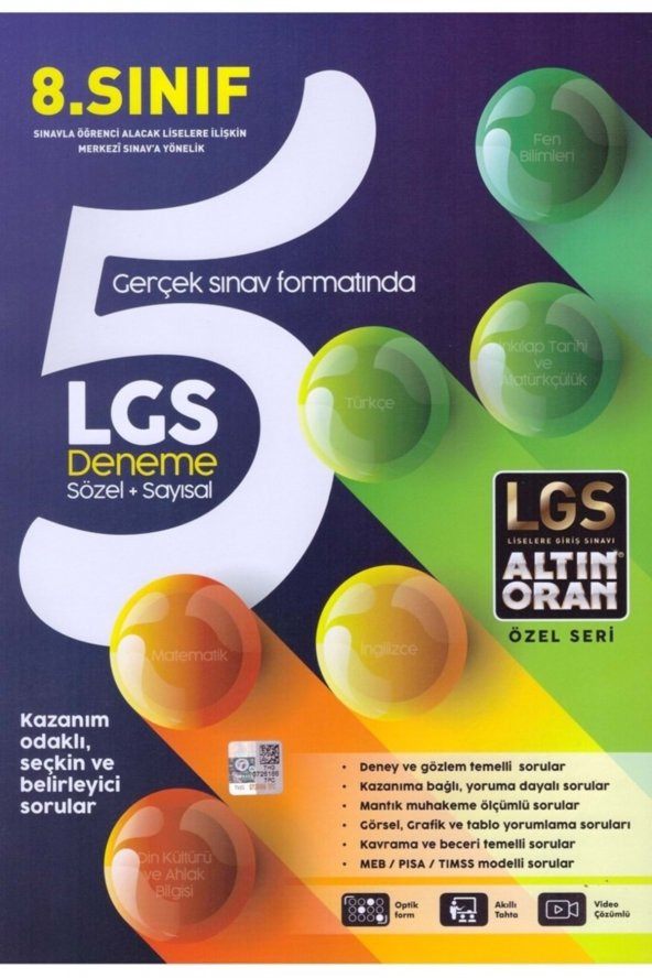 Altın Oran 8. Sınıf Lgs 5 Deneme Sözel Sayısal