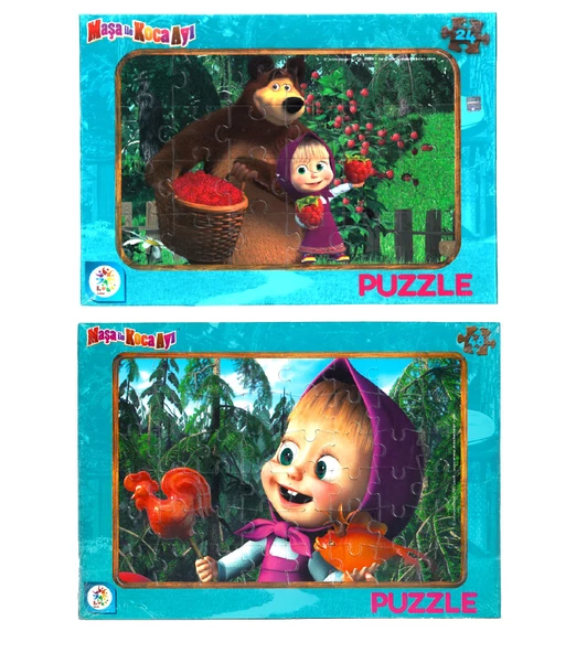 Maşa ile Koca Ayı 2'li Lisanslı Frame Puzzle/Yapboz (24+48 Parça)