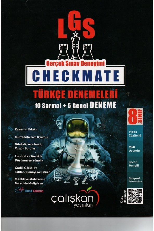 Çalışkan 8. Sınıf Checkmate Türkçe Branş Denemeleri (10 Sarmal+5 Genel)