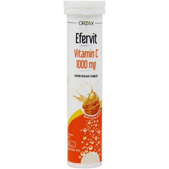 Orzax Efervit Vitamin C 1000 mg 20 Efervesan Tablet 8697595871454 ürün görseli
