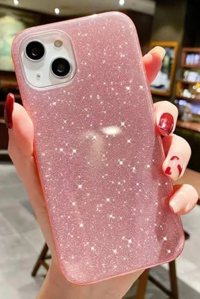 Apple iPhone 14 Kılıf Simli Renkli Silikon