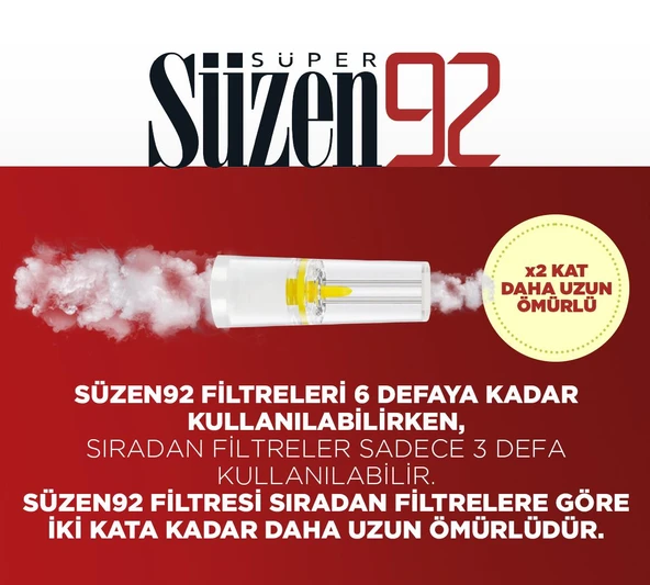 Süzen92 Slender Filtre  600'lü Ekonomik Paket 1 Adet Taşıma Kutusu Hediyeli - 4