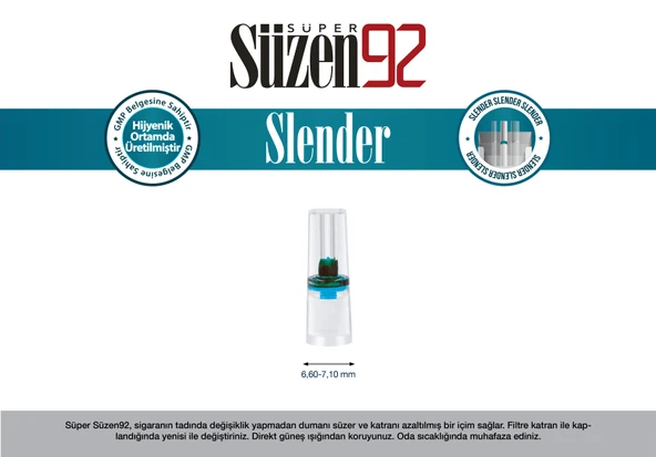 Süzen92 Slender Filtre 600'lü Ekonomik Paket 1 Adet Taşıma Kutusu Hediyeli - 2
