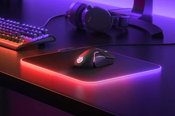 SteelSeries Qck Medium Prism - 2 Bölgeli RGB Aydınlatma - Gaming Mousepad - 4