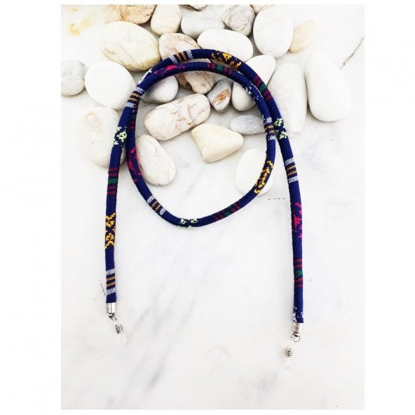 Mavi Renk Retro Kadın Gözlük İpi - 2