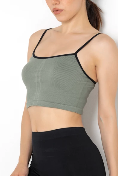 Gigotto Seamless Dantel Detaylı Ripli Büstiyer - 3