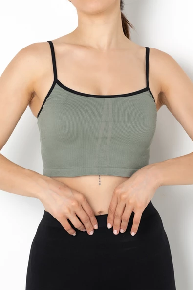 Gigotto Seamless Dantel Detaylı Ripli Büstiyer - 2