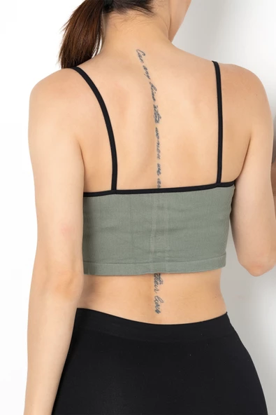 Gigotto Seamless Dantel Detaylı Ripli Büstiyer - 5