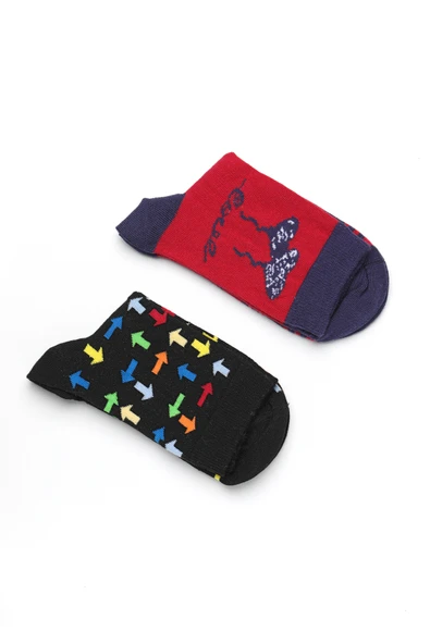 Kanz Desenli Pamuklu  2'Li Kadın Çorap - Resim 6