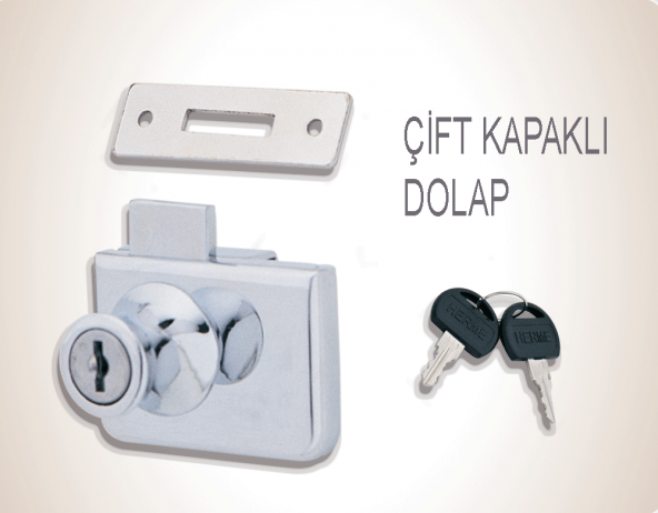 555 - Canex Cam Dolap Kilidi - Çift Kapaklı Kilit - 4