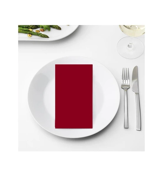 Omnisoft 40x40 cm 1/8 Defter Katlama Servis Peçetesi 50 Adet Kırmızı - 2