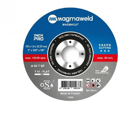 Magmaweld Magmacut Inoxpro Kesme Taşı 125 X 1.0 X 22 mm -10 Adet