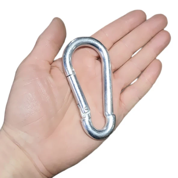 Aletçantam 10 mm Yaylı Karabina Salıncak Hamak Askı Kanca Kilidi -5 Adet - 2