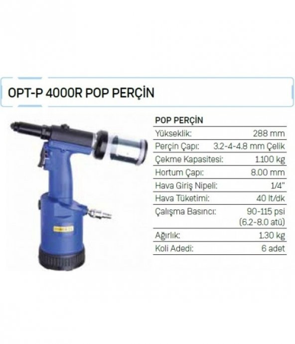Osaka Havalı El Aletleri Opt-P 4000R Pop Perçin N11.9877 - 2
