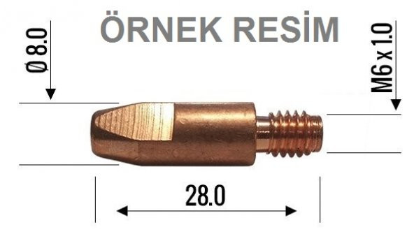 Magmaweld Kaynak Kontak Meme Ucu M6X0,8Mm - 20 Adet