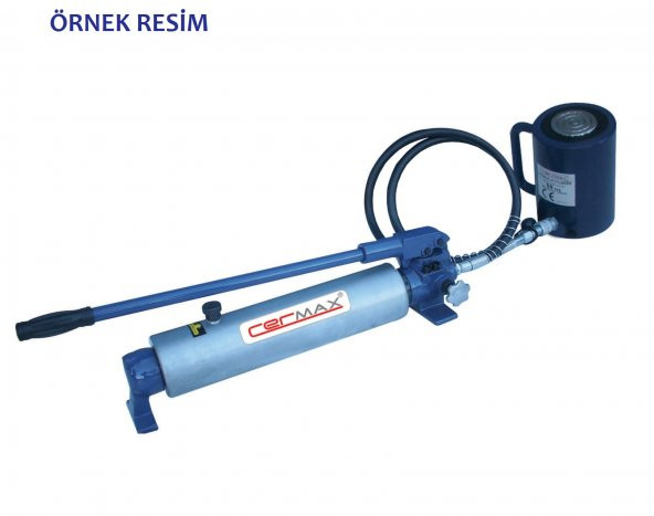 Cermax Hidrolik Tek Tesirli Deliksiz Silindir + Pompa 20 Ton 150 Mm ürün görseli 1