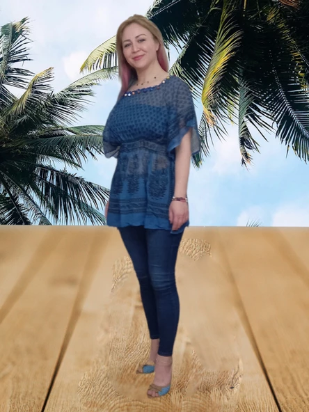 Plaj Elbisesi Pareo - Lacivert Siyah Standart - 2