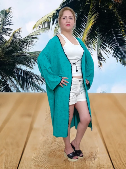 Pareo Plaj Giyim - Su Yeşili Standart - 4