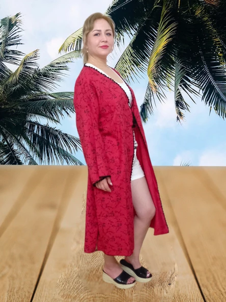 Kırmızı Pareo - Kırmızı Tek Ebat - 2