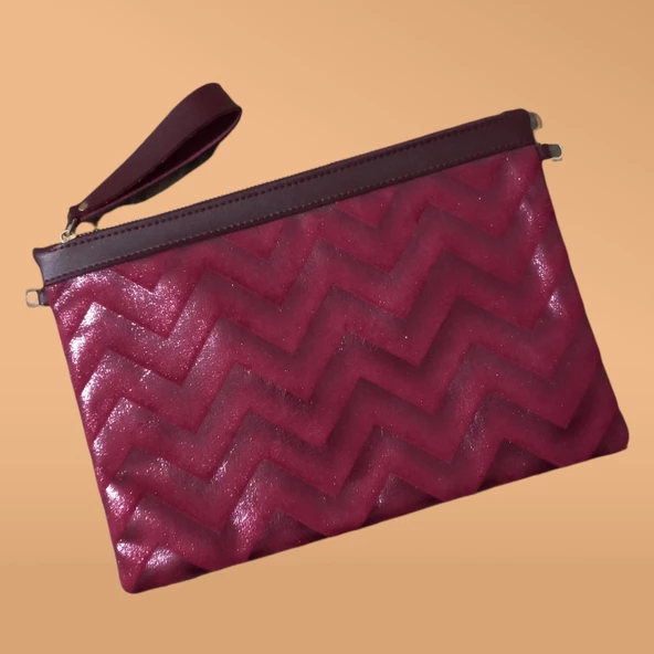 Portföy & Clutch Çanta - Bordo 30 cm