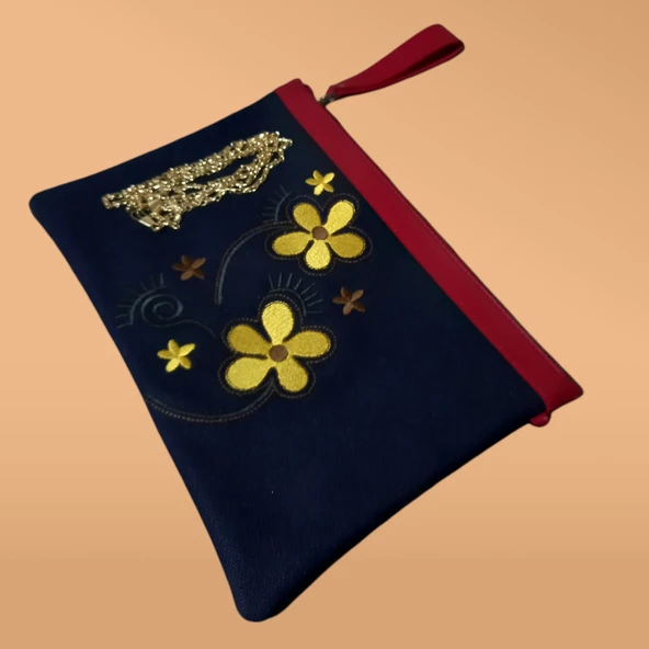 Portföy & Clutch Çanta - Lacivert 30 cm - 2