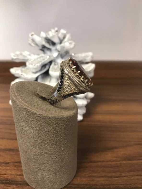 925 Ayar Gümüş Zultanit Doğal Taş Yüzük - Beden 22/10 - 2