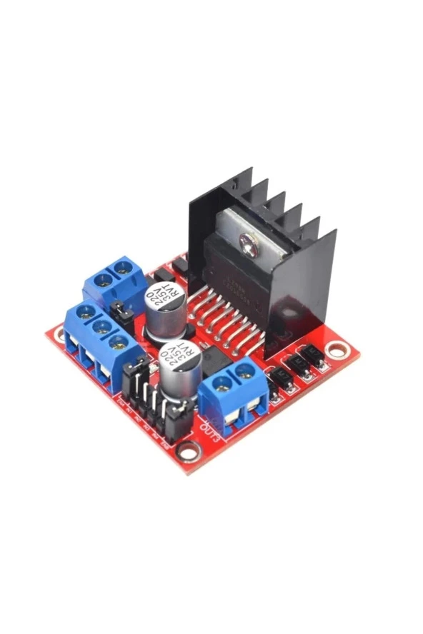 L298N Voltaj Regulatörlü Çift Motor Sürücü Kartı ürün görseli