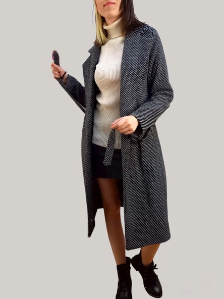 Zebra Desenli Bağlamalı Kaban - 3