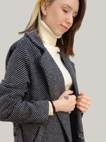 Zebra Desenli Bağlamalı Kaban - 2