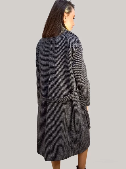 Zebra Desenli Bağlamalı Kaban - 4