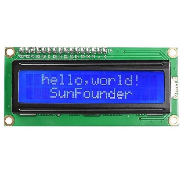 16x2 Mavi LCD + IIC/I2C Ekran Arayüz Modülü Birlikte Set - Resim 2