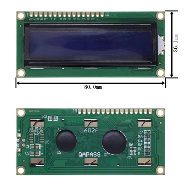 16x2 LCD EKRAN - Mavi 2 x 16 Screen Display - Resim 6