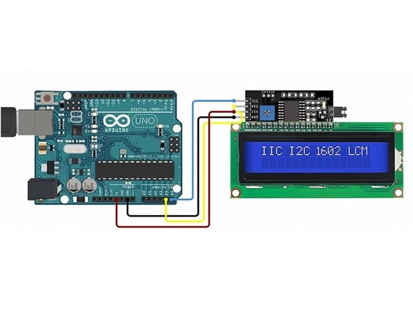 16x2 Mavi LCD + IIC/I2C Ekran Arayüz Modülü Birlikte Set - Resim 8