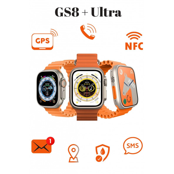 Watch 8 Ultra GS8 + Ultra Akıllı Saat Smart Watch 3 Tuş Aktif Kordon Kilitlemeli Gps Ve Nfc Özellikli 2.05 inc Ekran - 2