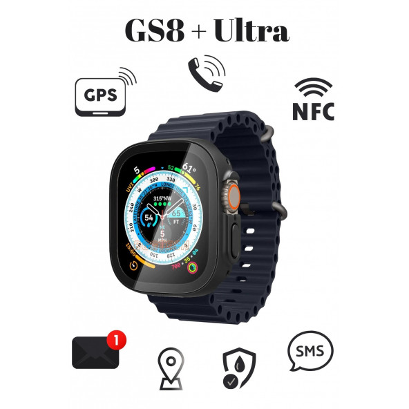 Watch 8 Ultra GS8 + Ultra Akıllı Saat Smart Watch 3 Tuş Aktif Kordon Kilitlemeli Gps Ve Nfc Özellikli 2.05 inc Ekran - 3