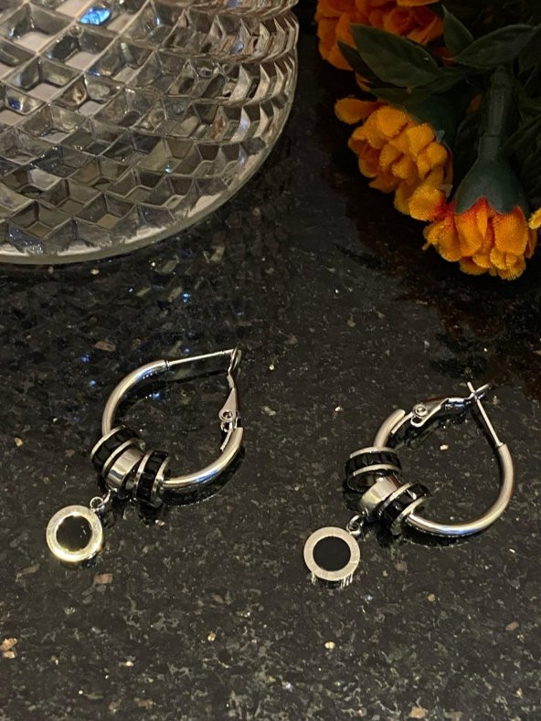 Aksesuar Çarşısı Çelik İğneli Sallantılı Bulgari Model Küpe