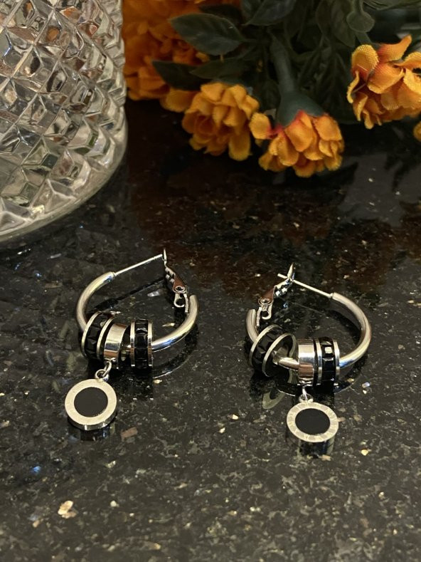 Aksesuar Çarşısı Çelik İğneli Sallantılı Bulgari Model Küpe - 2