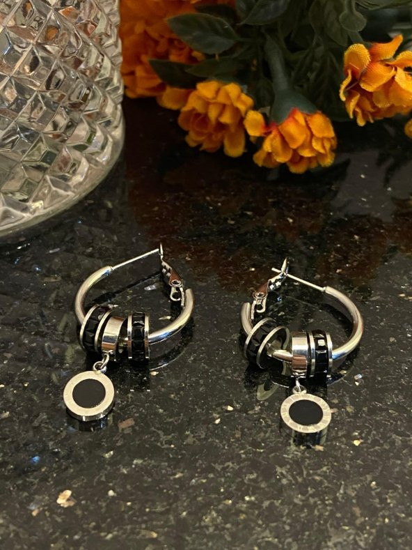 Aksesuar Çarşısı Çelik İğneli Sallantılı Bulgari Model Küpe - 4