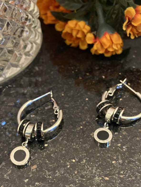 Aksesuar Çarşısı Çelik İğneli Sallantılı Bulgari Model Küpe - 5