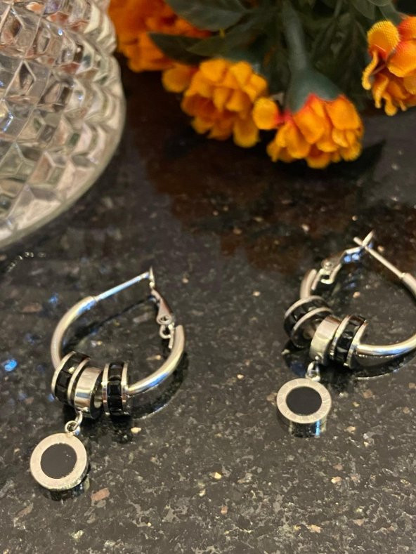 Aksesuar Çarşısı Çelik İğneli Sallantılı Bulgari Model Küpe - 6