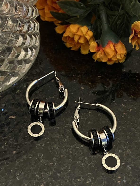 Aksesuar Çarşısı Çelik İğneli Sallantılı Bulgari Model Küpe - 7