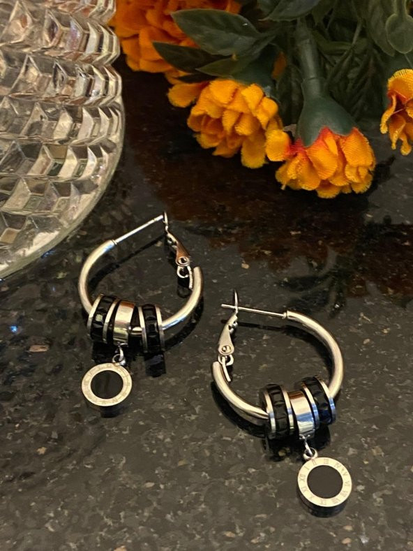 Aksesuar Çarşısı Çelik İğneli Sallantılı Bulgari Model Küpe - 9