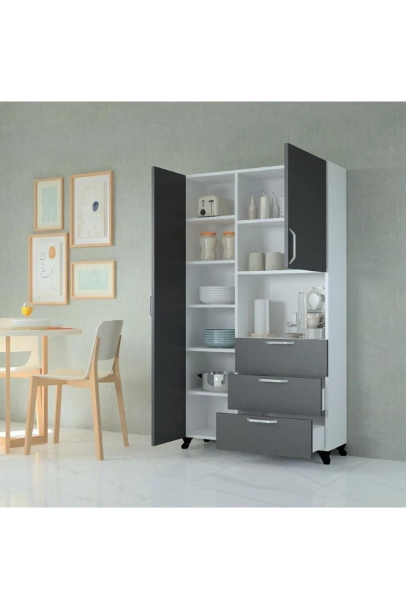 Mobilique Kahve Köşeli Mutfak Mikrodalga Dolabı - 3