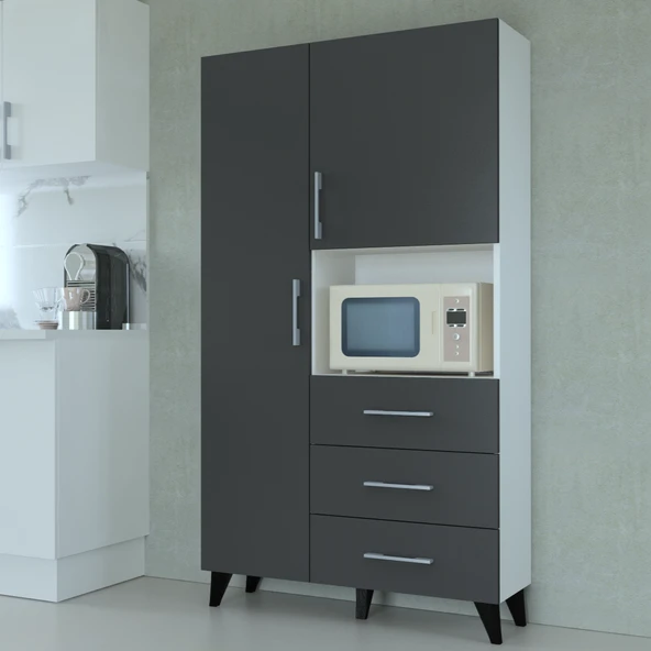 Mobilique Kahve Köşeli Mutfak Mikrodalga Dolabı - 5