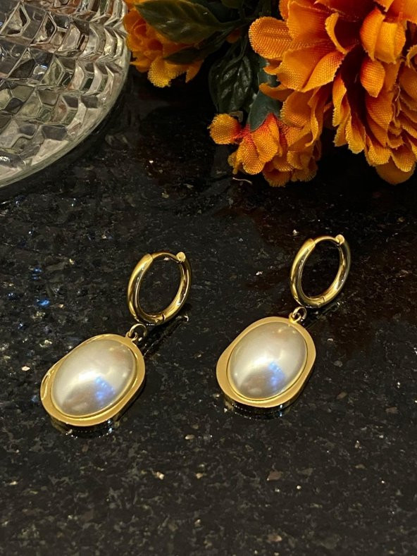 Aksesuar Çarşısı Çelik Sedefli İnce Küpe - Resim 2