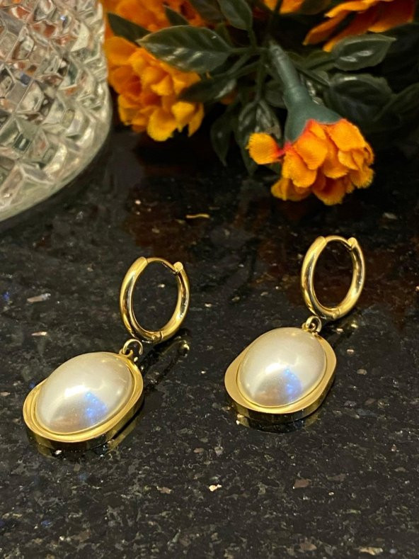 Aksesuar Çarşısı Çelik Sedefli İnce Küpe - Resim 4