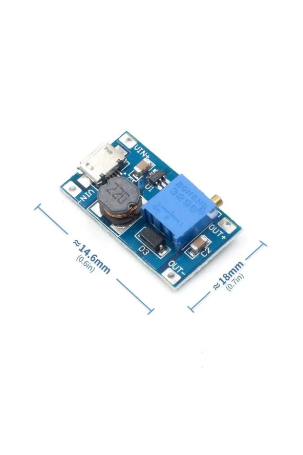 2A Boost Modül Micro Usb Voltaj Yükseltici Ayarlanabilir MT3608