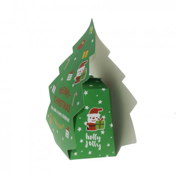 4 Adet Yılbaşı Karton Çanta Çam Ağacı 5X8X11cm - 4